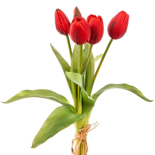 Bouquet di tulipani rosso natural touch 35cm