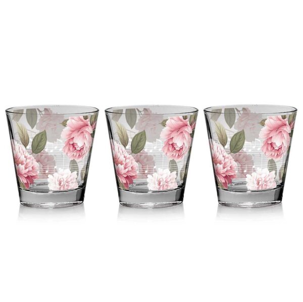 Set 3 bicchieri con peonie